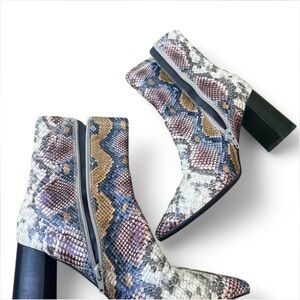 Jeffrey Campbell Multicolor Snakeskin Ankle Boots